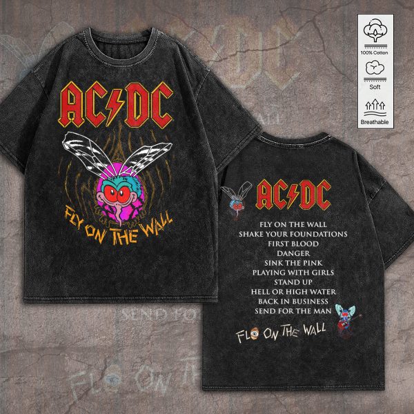 AC/DC 2D Acid Washed Cotton Shirt - GNE 769