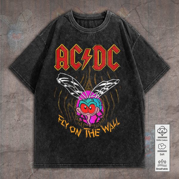 AC/DC 2D Acid Washed Cotton Shirt - GNE 769