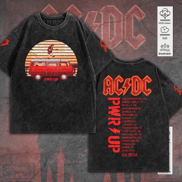 AC/DC 2D Acid Washed Cotton Shirt - GNE 785