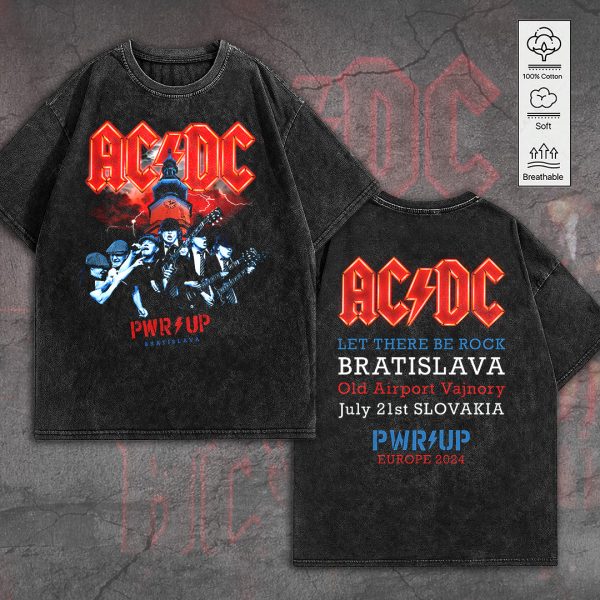 AC/DC 2D Acid Washed Cotton Shirt - TANTN 7552