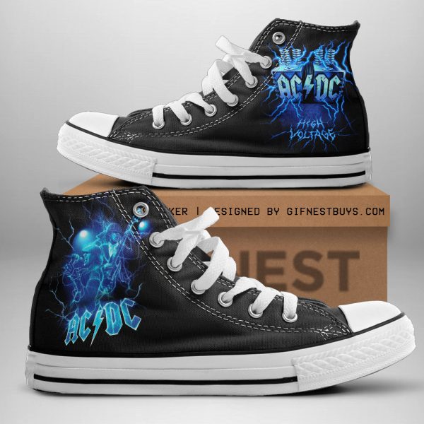 AC/DC High Top Canvas Shoes - TANTN 7587