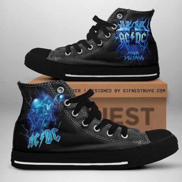 AC/DC High Top Canvas Shoes - TANTN 7587