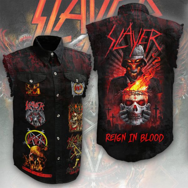 Slayer 3D Lightweight Sleeveless Denim Shirt - ANHNV 4846