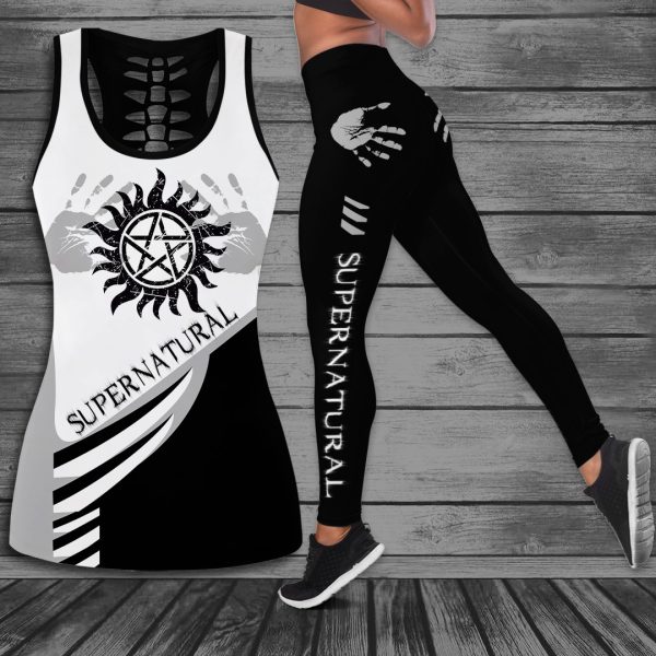 Supernatural Hollow Tank Top Leggings - ANHNV 4873