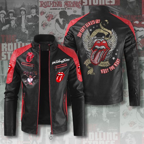 The Rolling Stones Premium Leather Bomber - ANHNV 4937