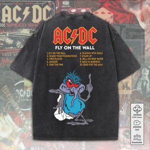 AC/DC 2D Acid Washed Cotton Shirt - ANHNV 4979