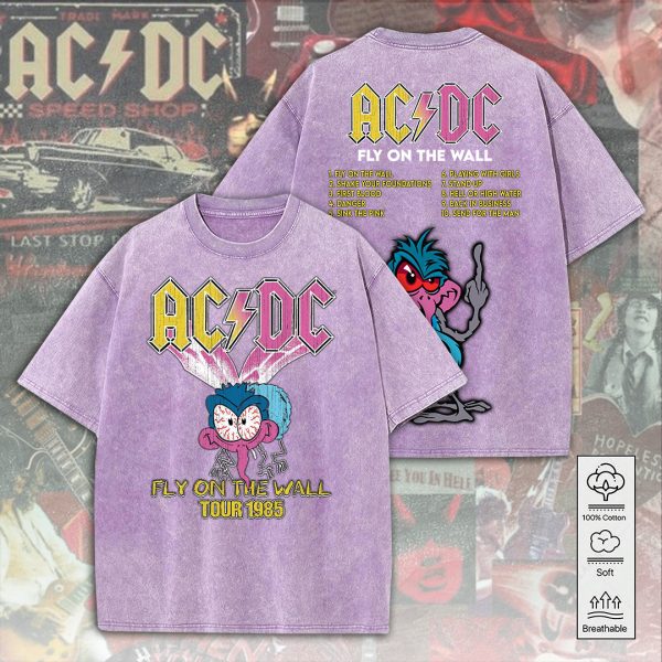 AC/DC 2D Acid Washed Cotton Shirt - ANHNV 4980