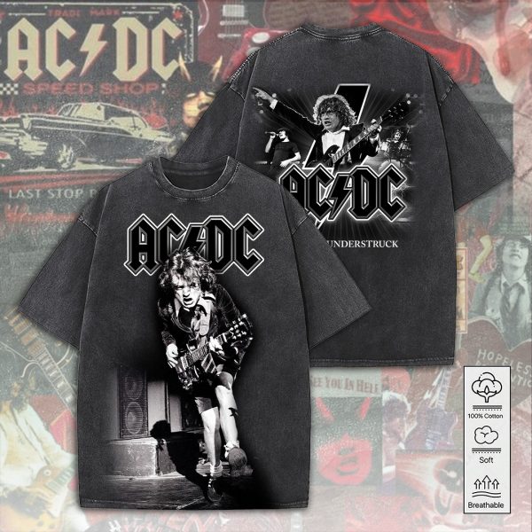 AC/DC 2D Acid Washed Cotton Shirt - ANHNV 4981