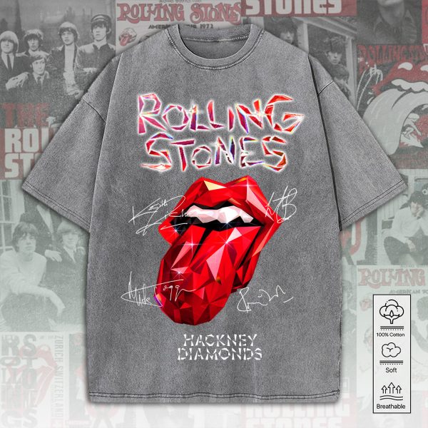 The Rolling Stones 2D Acid Washed Cotton Shirt - ANHNV 4984