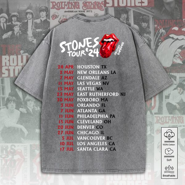 The Rolling Stones 2D Acid Washed Cotton Shirt - ANHNV 4984