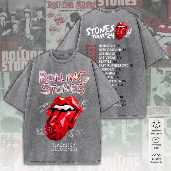 The Rolling Stones 2D Acid Washed Cotton Shirt - ANHNV 4984