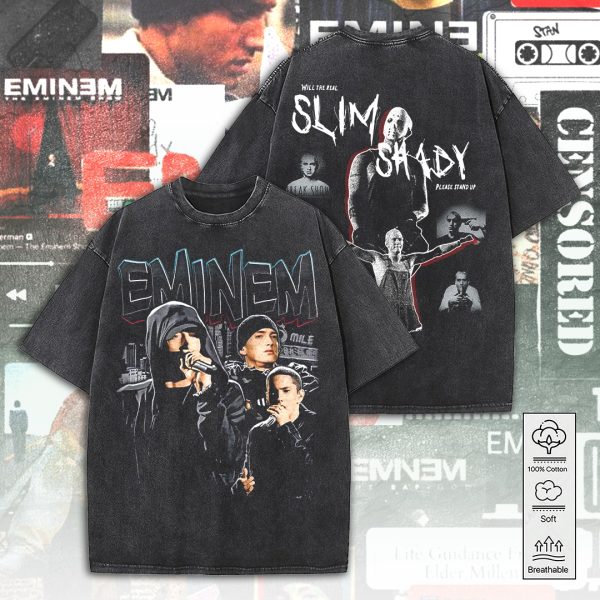 Eminem 2D Acid Washed Cotton Shirt - ANHNV 4986