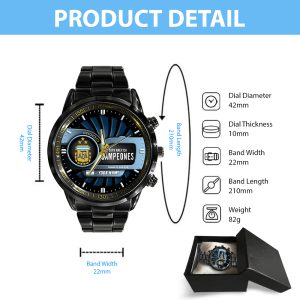 Personalized Argentina National Football Team Black Stainless Steel Watch - TANTN 7416