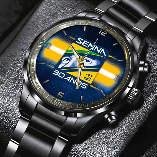 Ayrton Senna Black Stainless Steel Watch - HOATT 5683