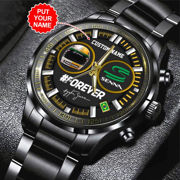 Personalized Ayrton Senna Black Stainless Steel Watch - TANTN 7615