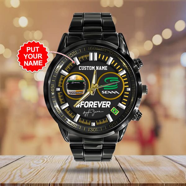 Personalized Ayrton Senna Black Stainless Steel Watch - TANTN 7615