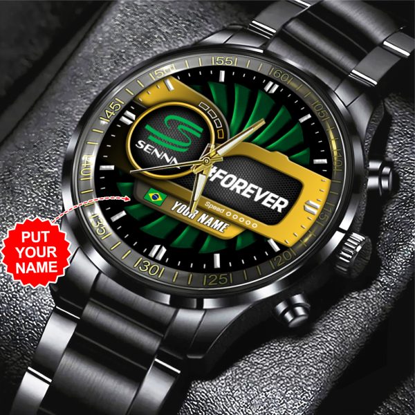 Personalized Ayrton Senna Black Stainless Steel Watch - TANTN 7616