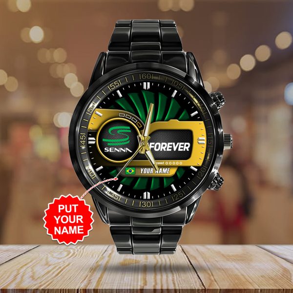 Personalized Ayrton Senna Black Stainless Steel Watch - TANTN 7616