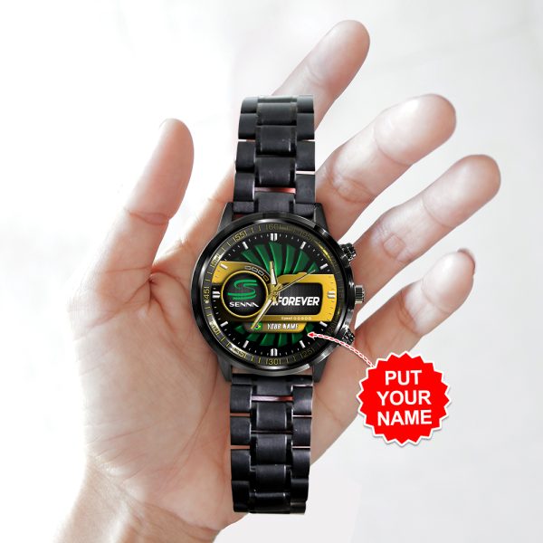 Personalized Ayrton Senna Black Stainless Steel Watch - TANTN 7616