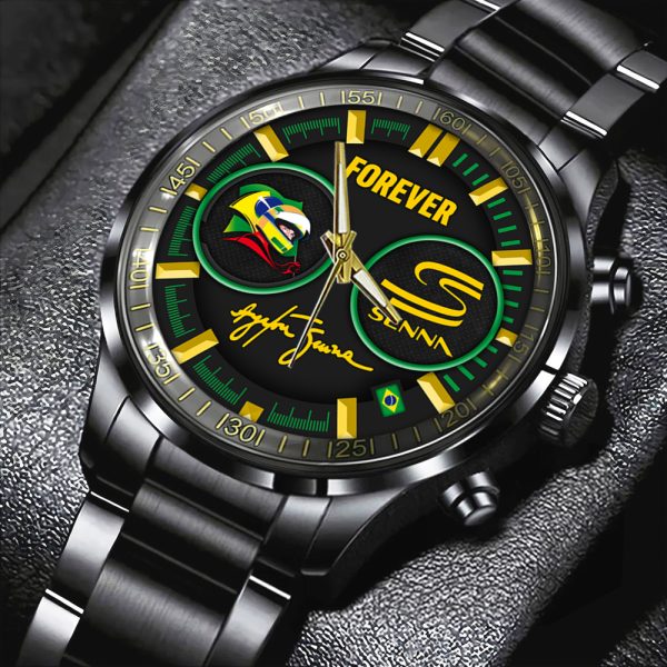 Ayrton Senna Black Stainless Steel Watch - HOATT 5680