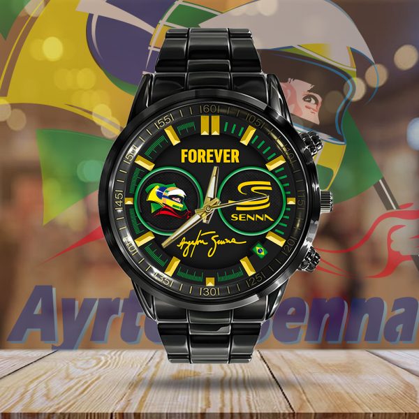 Ayrton Senna Black Stainless Steel Watch - HOATT 5680