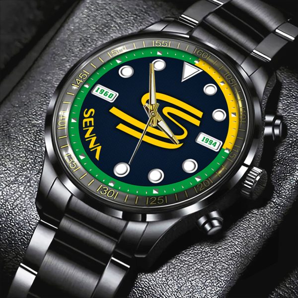 Ayrton Senna Black Stainless Steel Watch - HOATT 5682