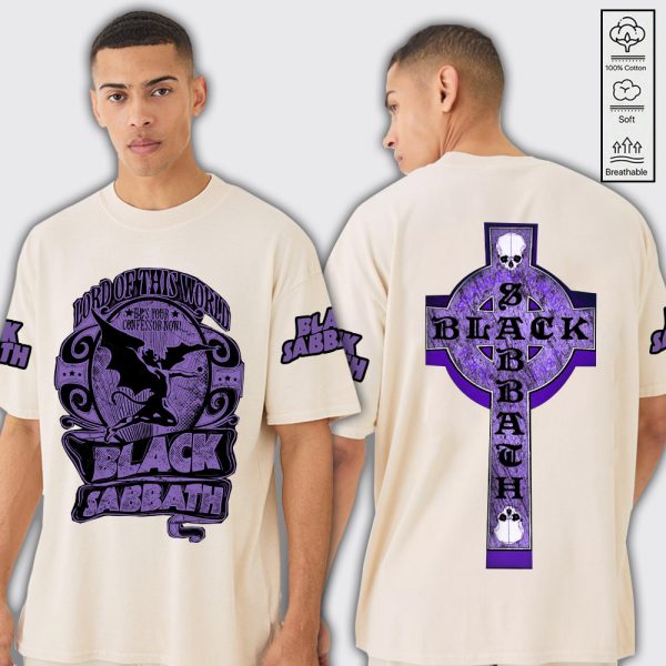 Black Sabbath 2D Acid Washed Cotton Shirt - GNE 771.1