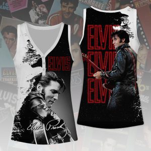 Elvis Presley Women V-Neck Ribbed Tank Top - MAITM 7272