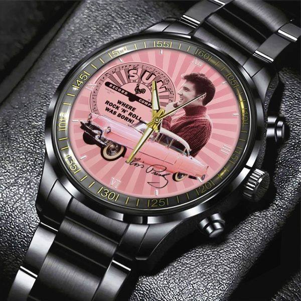 Elvis Presley Black Stainless Steel Watch - GNE 664