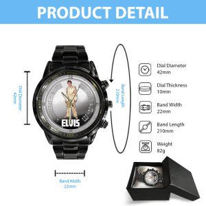 Elvis Presley Black Stainless Steel Watch - GNE 666