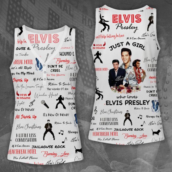 Elvis Presley Women V-Neck Ribbed Tank Top - HOATT 5677