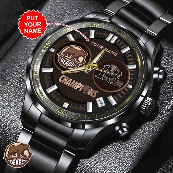 Personalized Hershey Bears Black Stainless Steel Watch - HOATT 5404