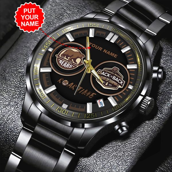 Personalized Hershey Bears Black Stainless Steel Watch - HOATT 5403