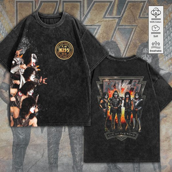 Kiss Band 2D Acid Washed Cotton Shirt - HOATT 5692