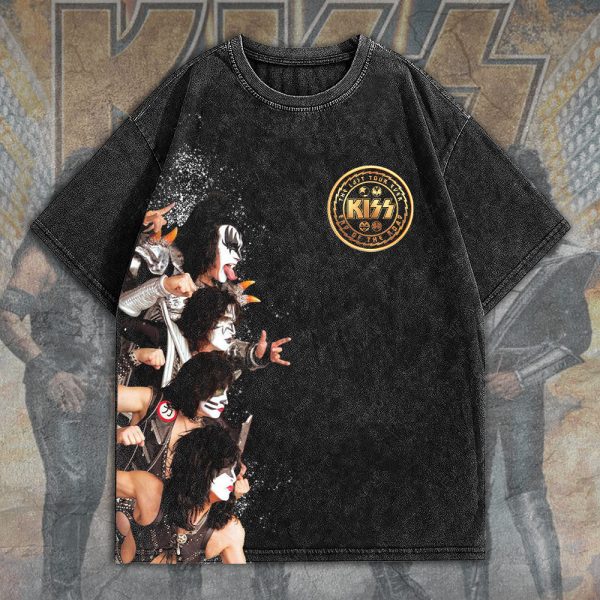 Kiss Band 2D Acid Washed Cotton Shirt - HOATT 5692