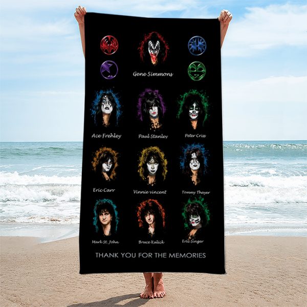 Kiss Band Rectangle Beach Towel - GNE 657