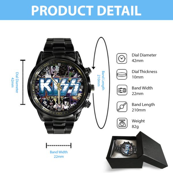 Kiss Band Black Stainless Steel Watch - GNE 651