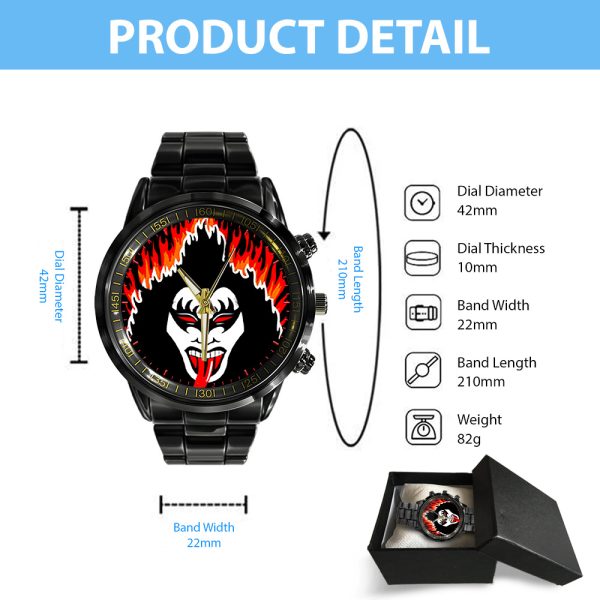 Kiss Band Black Stainless Steel Watch - GNE 714