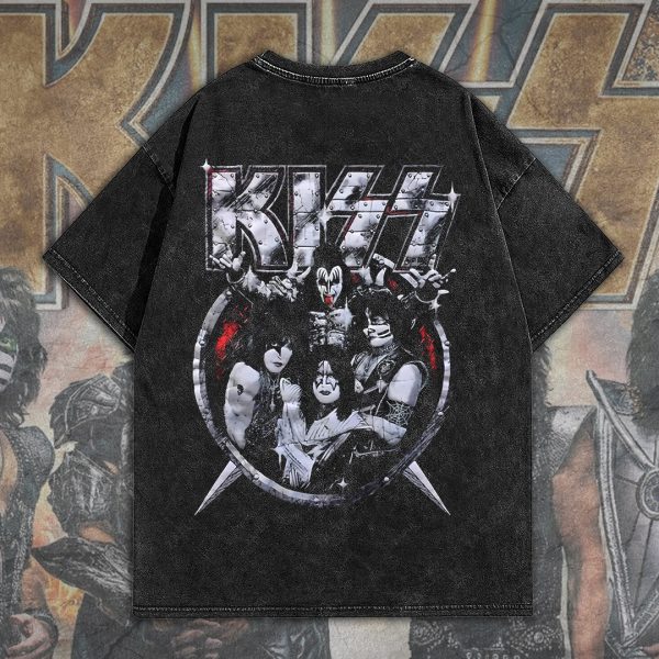 Kiss Band 2D Acid Washed Cotton Shirt - HOATT 5636