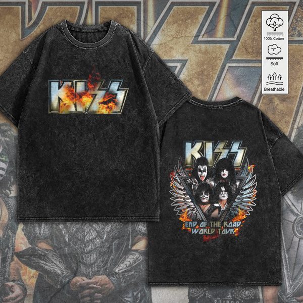 Kiss Band 2D Acid Washed Cotton Shirt - HOATT 5637