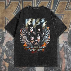 Kiss Band 2D Acid Washed Cotton Shirt - HOATT 5637