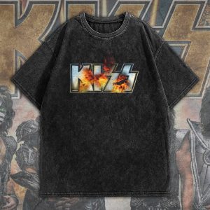 Kiss Band 2D Acid Washed Cotton Shirt - HOATT 5637