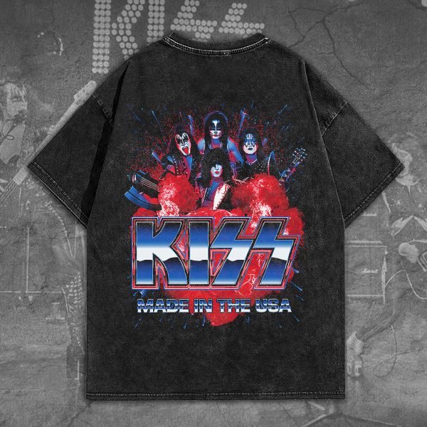 Kiss Band 2D Acid Washed Cotton Shirt - TANTN 7560