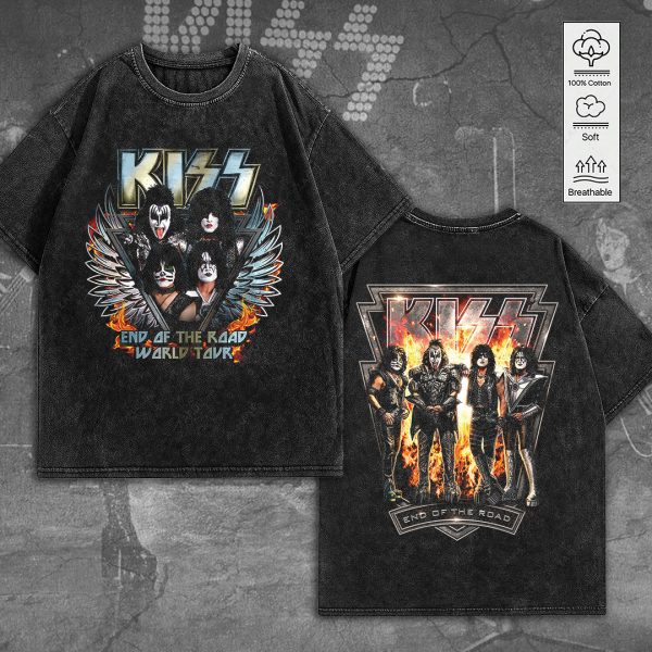 Kiss Band 2D Acid Washed Cotton Shirt - TANTN 7563