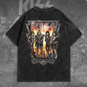 Kiss Band 2D Acid Washed Cotton Shirt - TANTN 7563