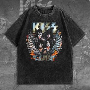 Kiss Band 2D Acid Washed Cotton Shirt - TANTN 7563