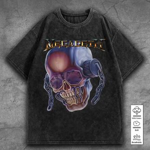 Megadeth Band 2D Acid Washed Cotton Shirt - TANTN 7564