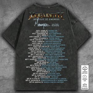 Megadeth Band 2D Acid Washed Cotton Shirt - TANTN 7564