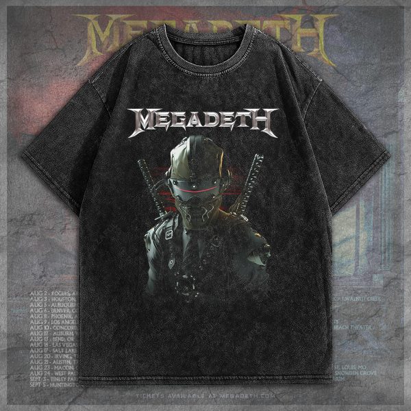 Megadeth Band 2D Acid Washed Cotton Shirt - TANTN 7565