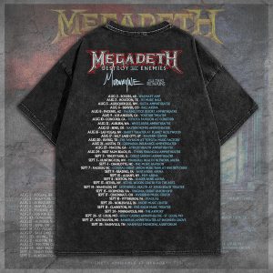 Megadeth Band 2D Acid Washed Cotton Shirt - TANTN 7566